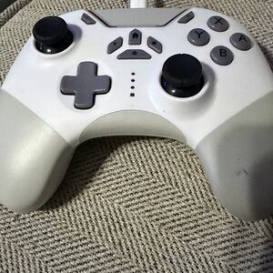 Wireless White & Gray Gaming Controller - Compatible Video Game Controller